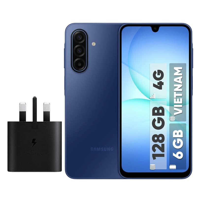 گوشی موبایل سامسونگ مدل Galaxy A17 4G دو سیم کارت ظرفیت 128 گیگابایت و رم 6 گیگابایت - ویتنام به همراه شارژر 25 وات سامسونگ 