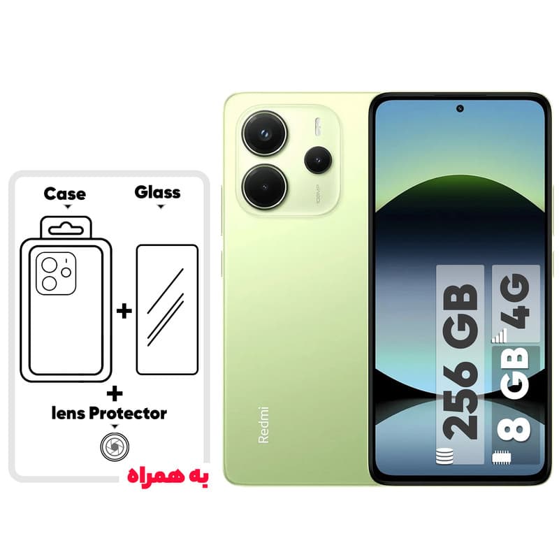 گوشی شیائومی Redmi Note 14 4G دو سیم کارت 256 گیگابایت و رم 8 گیگابایت - به همراه یک عدد قاب، محافظ صفحه نمایش و محافظ لنز دوربین
