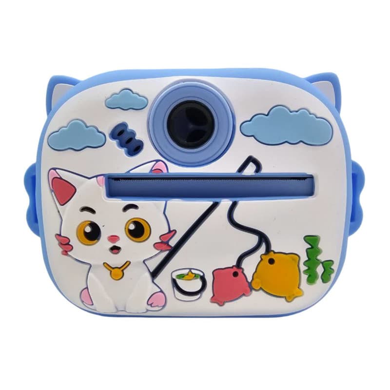 دوربین دیجیتال ناب سل مدل چاپ سریع شارژی موزیکال طرح گربه؛ با دقت موثر 48 مگاپیکسل، فیلمبرداری با رزولیشن FULL HD، نمایشگر ثابت، دارای گیم، قابلیت پخش موزیک به همراه یک عدد رول 