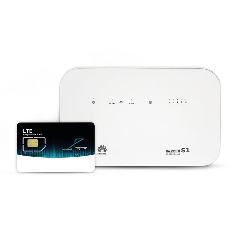 پکیج اینترنت ثابت TDLTE رسپینا با 200 گیگ اینترنت سه ماهه به همراه سیم کارت و مودم TF-i60 S1