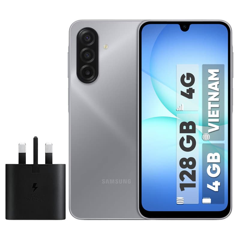 گوشی موبایل سامسونگ مدل Galaxy A17 4G دو سیم کارت ظرفیت 128 گیگابایت و رم 4 گیگابایت - ویتنام - به همراه شارژر 25 وات سامسونگ 